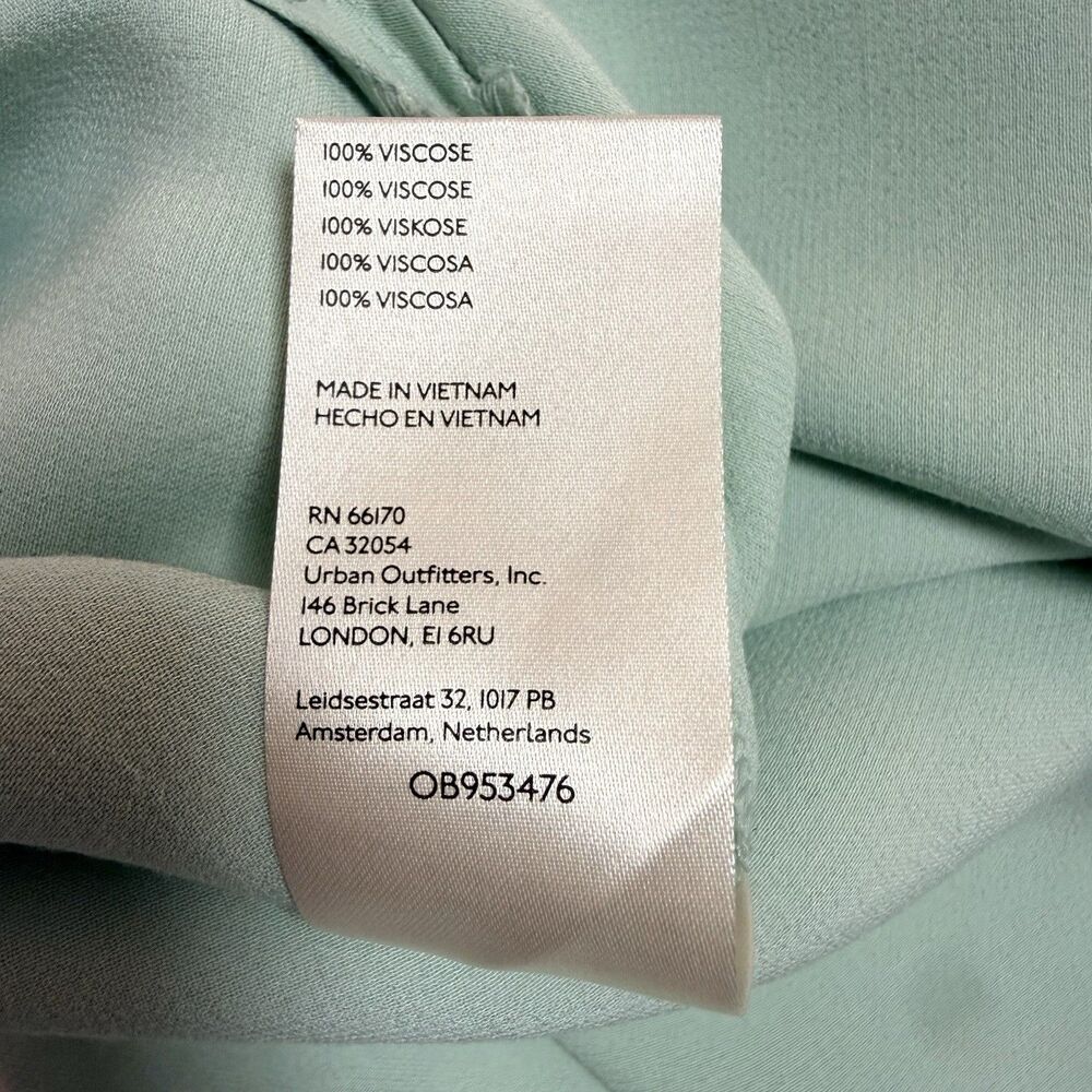 Anthropologie Elyse Bias-Cut Satin Maxi Slip Dress L Mint Green Cowl Neck Formal - Picture 8 of 13